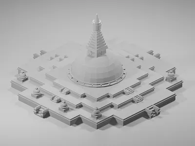 Low Poly Boudhanath - WIP ancient temples b3d blender blender eevee blender3dart boudha boudha stupa boudhanath design illustration low poly lowpolyart nepal stupa stylustechnology