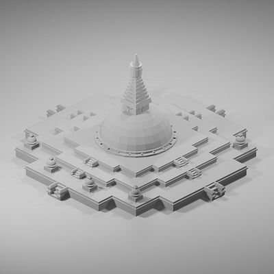 Low Poly Boudhanath - WIP ancient temples b3d blender blender eevee blender3dart boudha boudha stupa boudhanath design illustration low poly lowpolyart nepal stupa stylustechnology