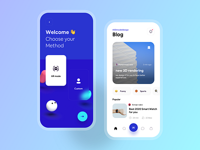 Blog post concept mobile app 3d agreement app article blog blue blur concept design gradient home ios medium minimal mobile ui ux