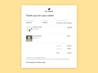 Daily UI 017 Order Receipt app dailyui design flat minimal ui ux web