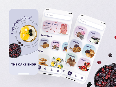 Cake shop App app design bakery biscuits cake cake shop design figma mobile app sweets ui ux