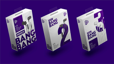 Packaging for Primex BangBang earphones best brand branding creative identity india logo monogram mumbai packaging packaging design symbol