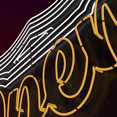 Open Neon Sign c4d glass glow highway lines neon sign open reflection render sign yellow