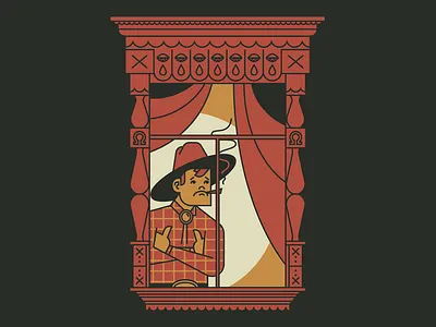 Lonely Cowpoke character character design cowboy flat illustration minimal old west quarantine southwest vector