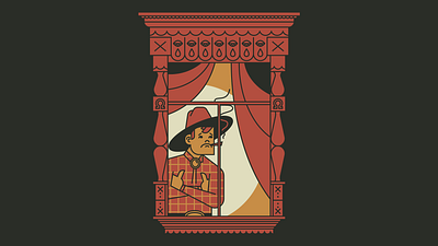 Lonely Cowpoke character character design cowboy flat illustration minimal old west quarantine southwest vector