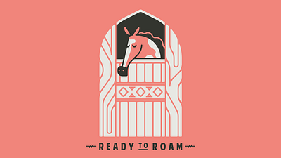 Ready to Roam animal cowboy cute desert flat horse illustration minimal southwest stable vector