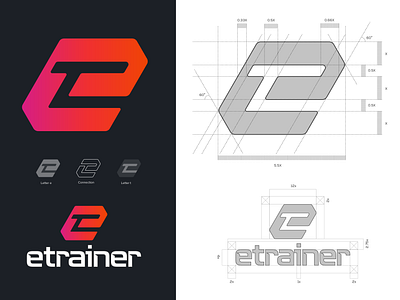 etrainer logo branding design icon illustration logo logomark symbol type vector visual identity