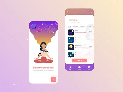 Keep calm and Meditate! app calm design meditate product design ui ux uxui