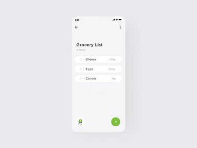 Groceries purchase animation app minimal ui ux