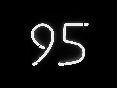 Digit 95 3d 95 digit neon number practice