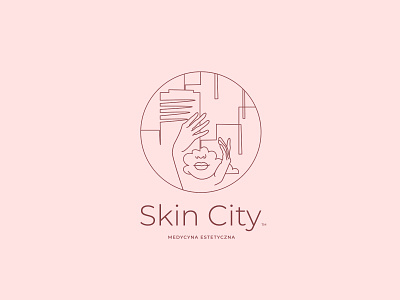 Skin City | Aesthetic medicine beauty branding city face logo mark medicine minimal outline skin