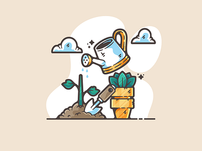 Gardening adobe art cartoon clean color creative designer dribbble flat graphic graphic design illustration illustrator modern nature plants portfolio shot simple
