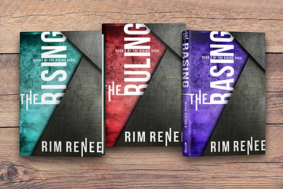 The Rising Trilogy Book Cover Design book cover design grunge texture sans serif set trilogy typography