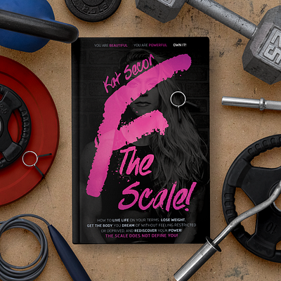 F The Scale book cover author black book book cover design diet ebook fitness graphic design gym pink powerful strong weight woman workout