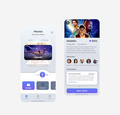 Book My Show App Redesign app design illustration illustrator minimal redesign simple typography ui ux vector