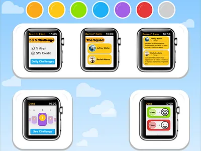 Apple Watch Fitness App applewatch branding buttons colorscheme design fitness minimal mobile mobile app mobile ui ui vector watch watchface