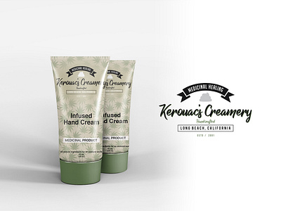 Kerouac's Creamery (Marijuana Infused hand cream) branding cosmetics marijuana package design packaging