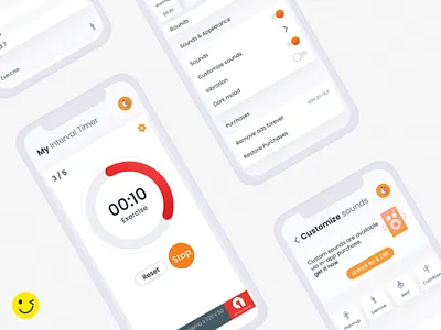 My Interval Timer app design flat minimal ui ux xd