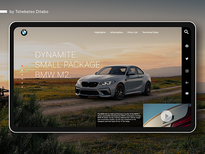 BMW M2 Competition app automotive automotive design bmw cars concept design coupe illustration landing page ui m2 minimal motoring uiuxdesign userexperience userinterface web design webdesigner