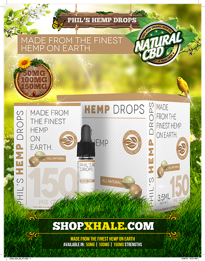 Phil's Hemp Drops (CBD) branding cbd design marijuana marketing package design packaging