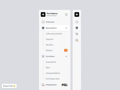 Dashboard ⚡️ Sidebar (Left Menu) app dashboard desktop fintech left menu menu navigation sidebar ux web