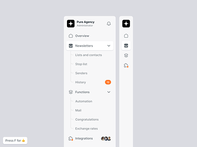Dashboard ⚡️ Sidebar (Left Menu) app dashboard desktop fintech left menu menu navigation sidebar ux web