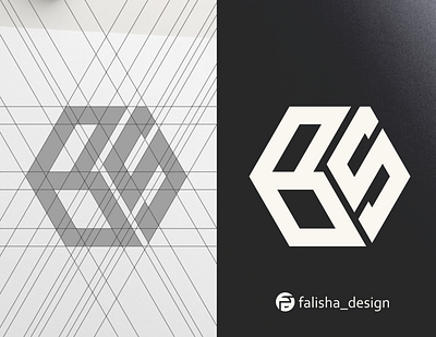 bs logo 3d abstract b box branding bs business circle design flat hexagon icon illustration illustrator logo monogram s symbol triangels vector