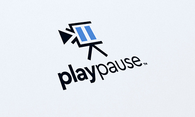 PlayPause Logo Design brand branding client concept design graphic logo mark typography video production work