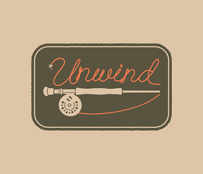 Unwind design fish fishing flyfishing logo