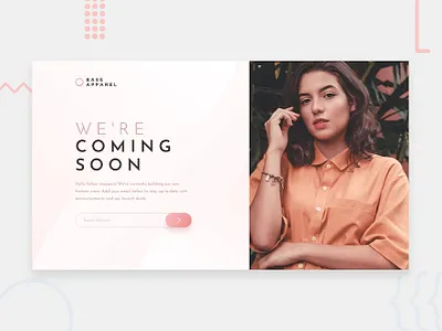 Base Apparel coming soon page using html, css and jquery css css grid front end development html css html5 webdesign