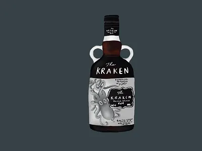Kraken Rum Illustration alcohol design illustration