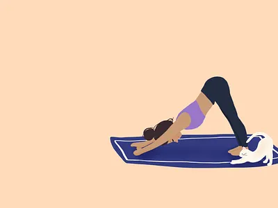 Down Dog Pose - Yoga design fitness illustration yoga