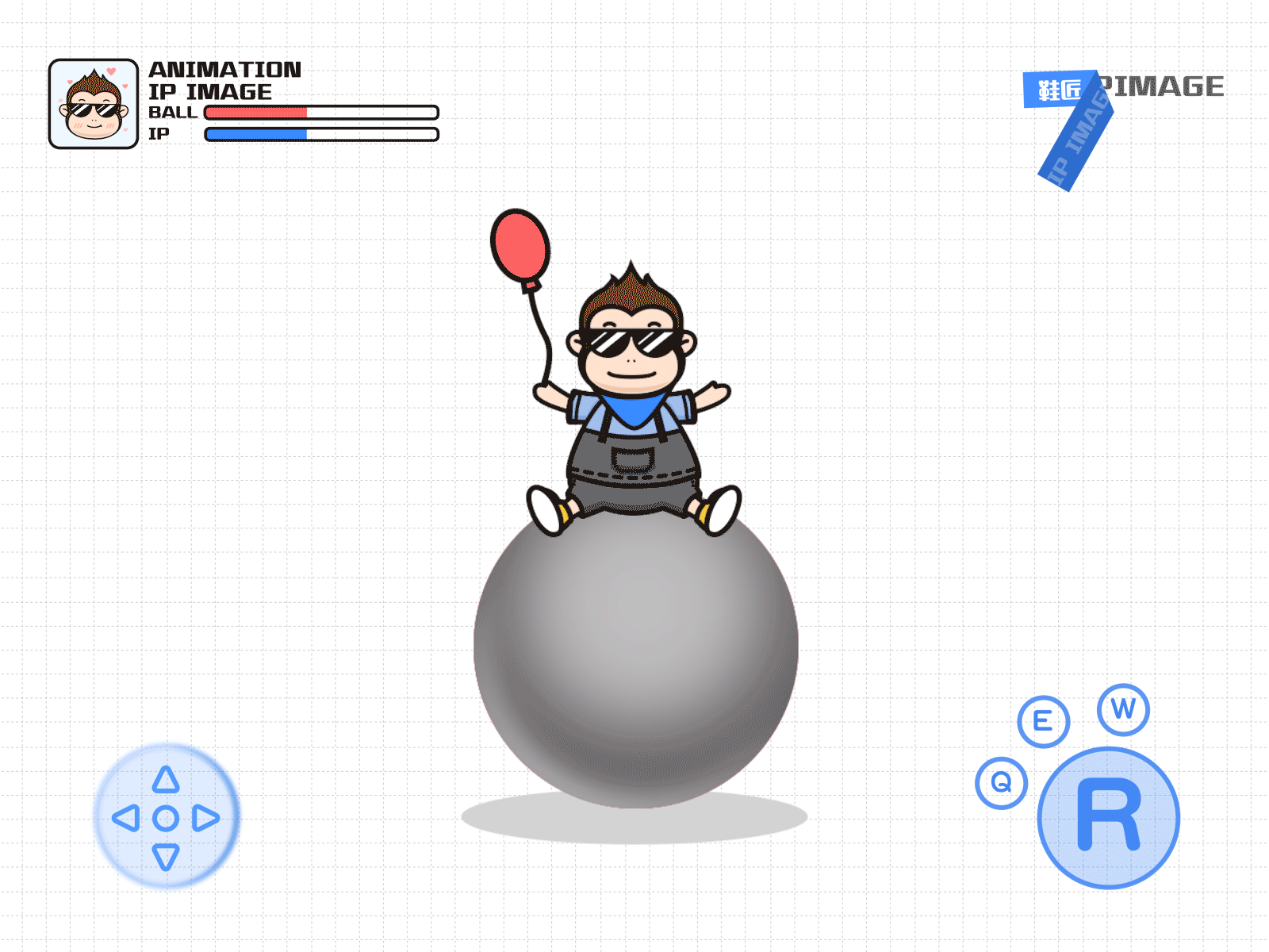 IP image animation/gif/ Play balloon/child/Small balloon app design flat illustrator logo ui vector