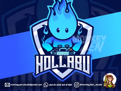 Hollabu, wisp mascot esport logo design charachter cute e sport esport fairly fire flame fun game gamer gost logo mascot playful sport twitch vector wisp