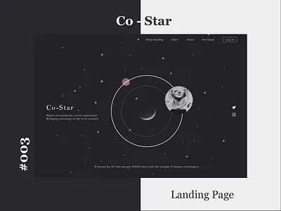 Daily UI #003 003 adobe xd app blackandwhite branding challenge dailyui design dribbble flat landing minimal space stars ui ux web website design