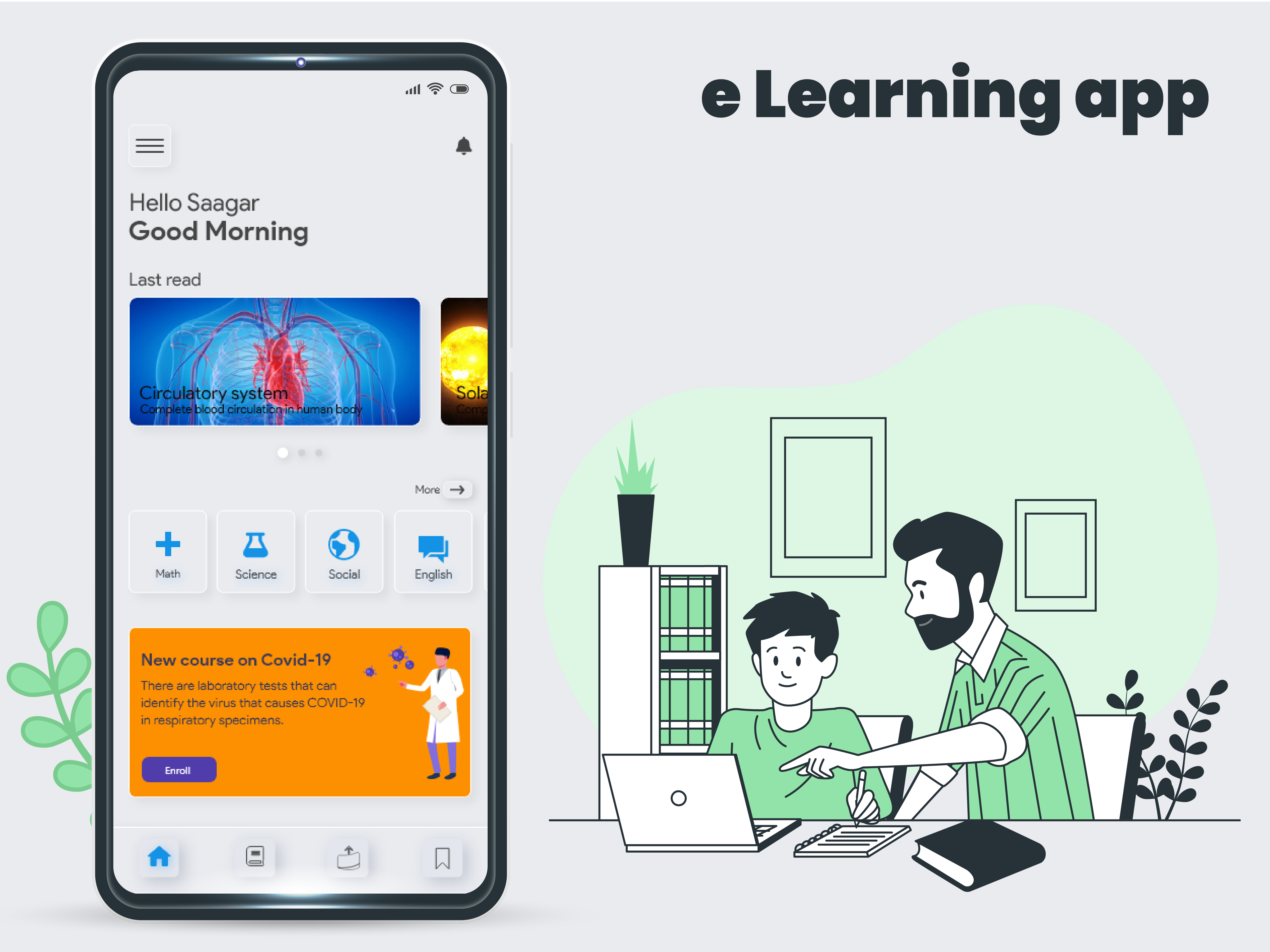 Elearning app design by SaagarShrest on Dribbble