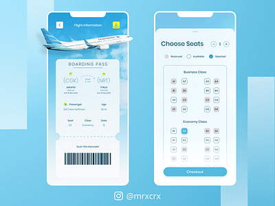 Boarding Pass Exploration app design exploration mobile app design mobile application mobile design mobile ui ticket booking ui ux