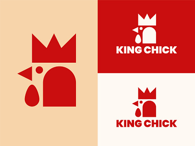 King Chick Logo chick chicken chicken logo crown design epjm geometry indonesia inspiration king logo logo design minimalist logo red rooster shape simple surabaya