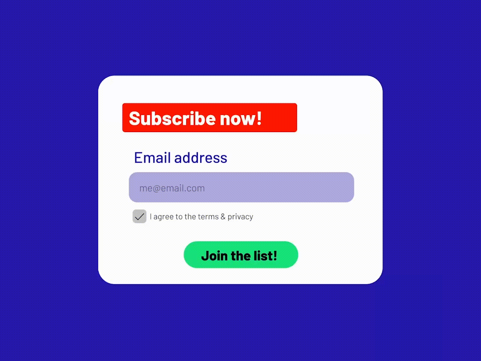 Email Capture Form animation design email capture figma flat minimal uidesign uiux web
