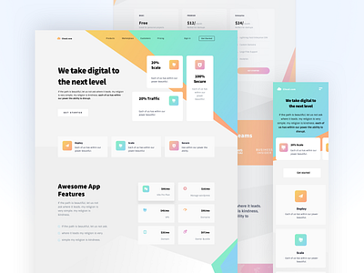 Hosting Landing Page 2020 trend clean ui colors design figma gradient hosting landing page sketch typography ui ux web website xd xd design