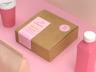 Sunday Pie Packaging Design 3d aesthetic branding cardboard dimension food identity isometric logo materials matte minimal minimalist mockup packaging pie print product photography render sunday