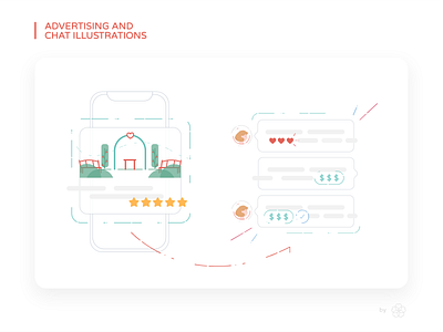 Advertising and Chat Illustration <3 chat design illustration minimalist ui ui inspiration ux vector