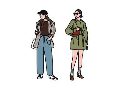穿搭插画 插图