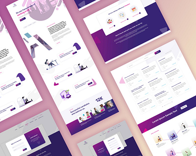 Web page UI gradient healthcare homepage illustraion innerpages listing material minimal modern design simple design ui wazeefa web design website