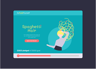 Daily UI Day 32: Crowdfunding Campaign app design art beauty branding crowdfund crowdfunding crowdfunding campaign dailyui day032 design figma hair illustration kickstarter lady online retail shopping ui website