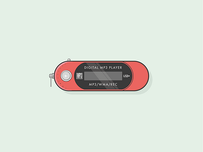 DIGITAL MP3 PLAYER design flat graphic graphicdesign music