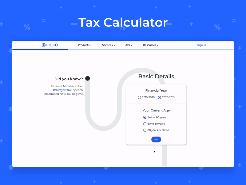 Tax Calculator animation calculator calculator ui design tax taxes tools transition ui ux web web design