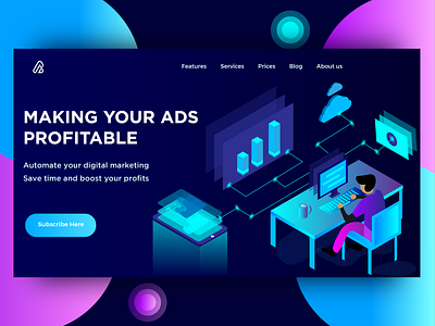 Web UI isometric typogaphy ui ux video web website