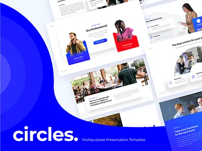 Circles - Multipurpose Presentation Template agency blue business clean company concept corporate coworking creative design development digital marketing modern office people powerpoint powerpoint design presentation slides