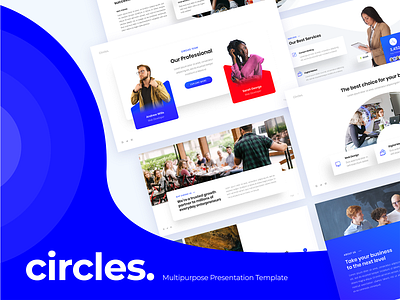 Circles - Multipurpose Presentation Template agency blue business clean company concept corporate coworking creative design development digital marketing modern office people powerpoint powerpoint design presentation slides